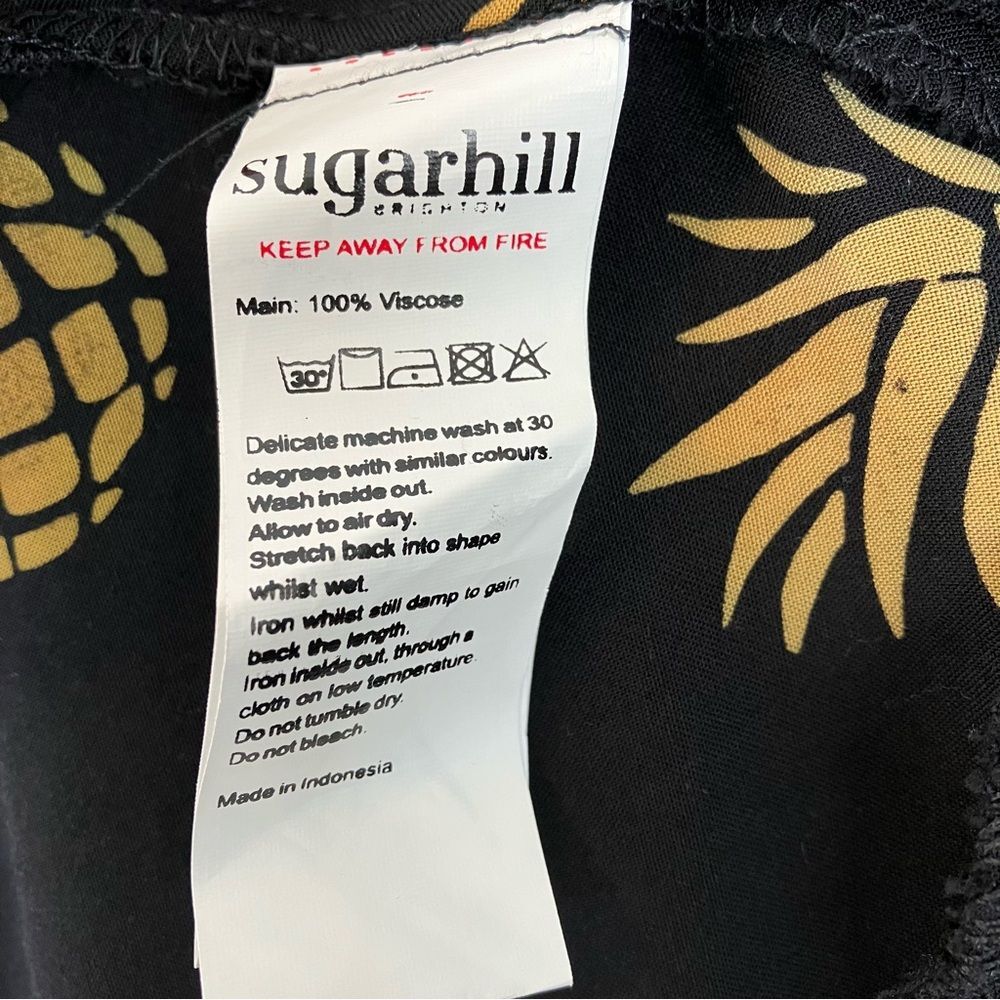 Sugarhill Brighton 70s Elva Midi Slip Dress in Handcrafted Pineapple Batik XS - Picture 13 of 14